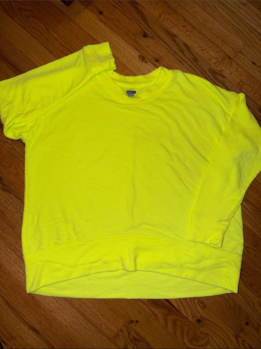 aerie Neon Yellow Crewneck Oversized Sweatshirt Size XS